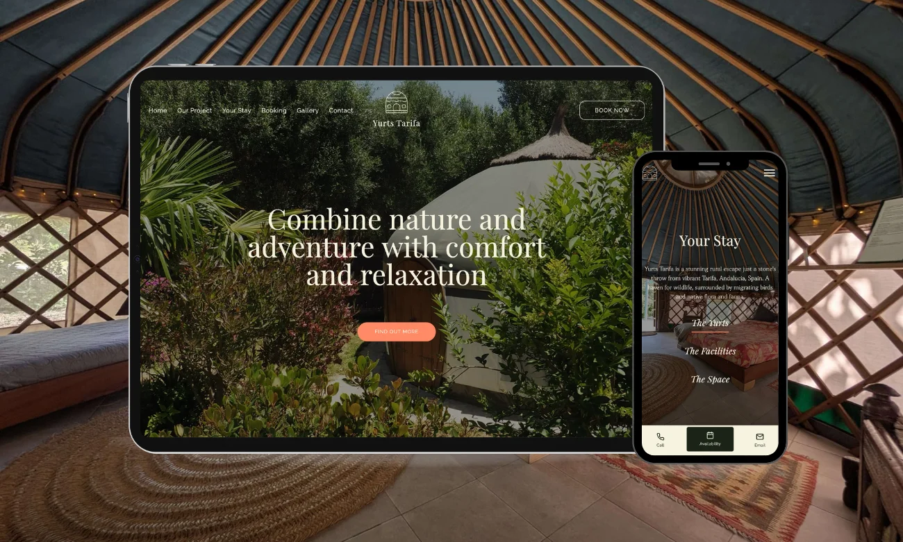 Mockup of website