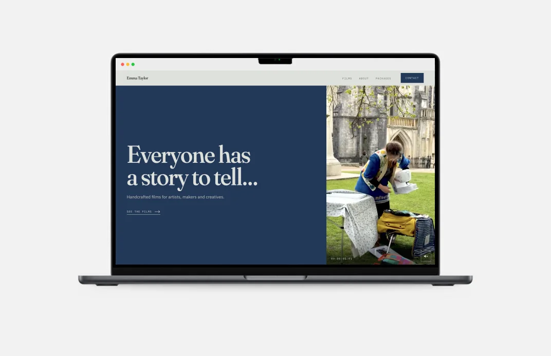 Laptop mockup for Emma Taylor Films